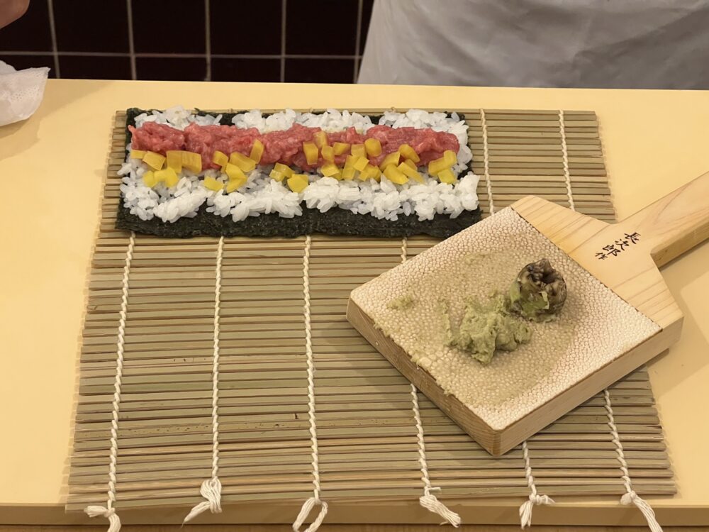 細巻きを目の前で作ってもらえます