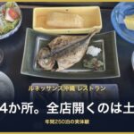 ルネッサンス沖縄の和朝食。焼き魚と小鉢が並んだトレー