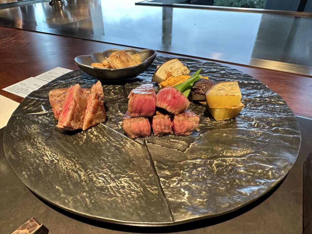 幻珠 鉄板焼きの和牛ステーキ