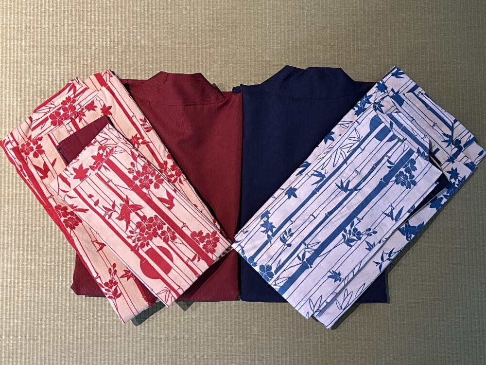 浴衣は柄と色から選べます