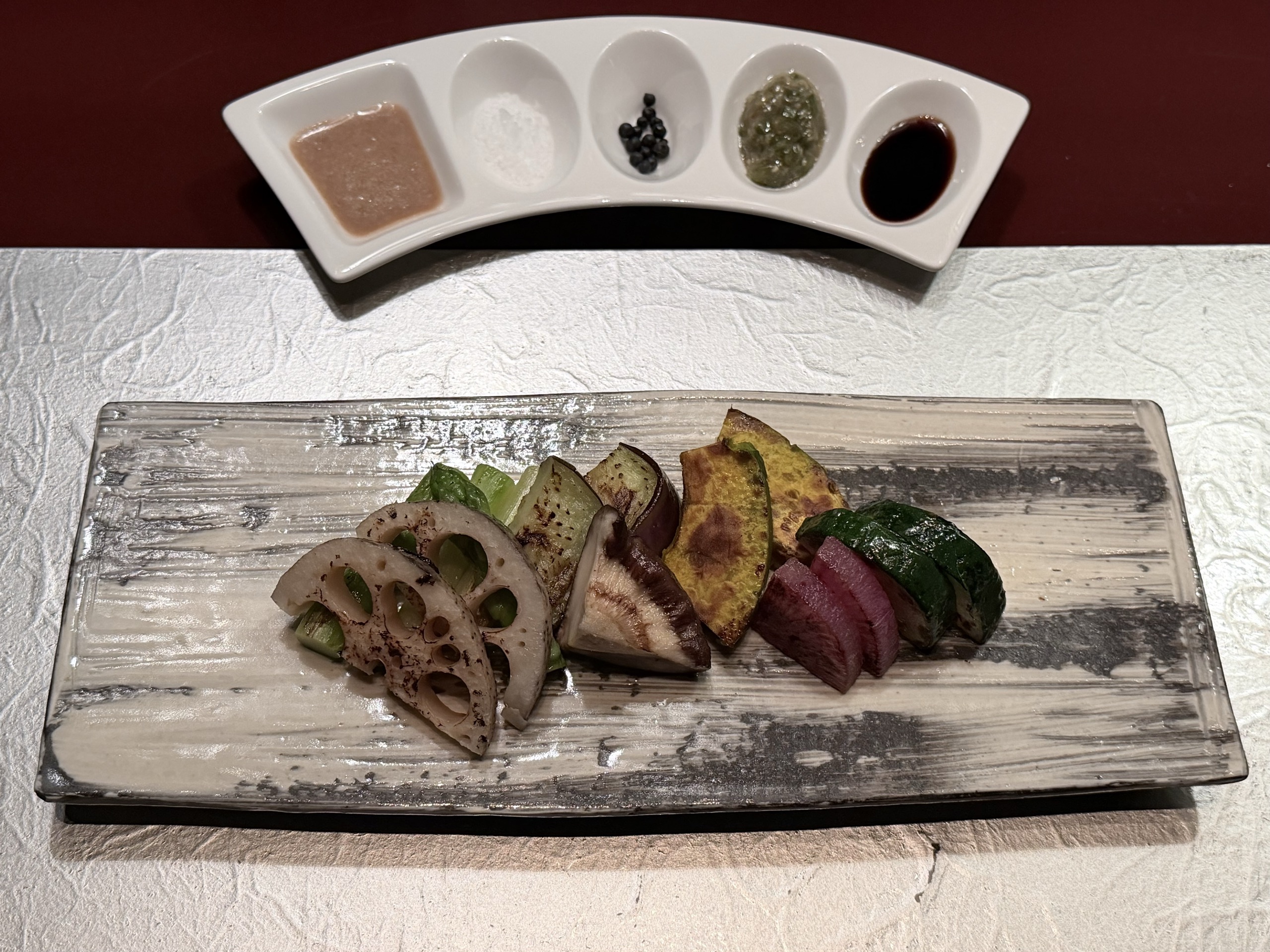 焼き野菜と5つの薬味