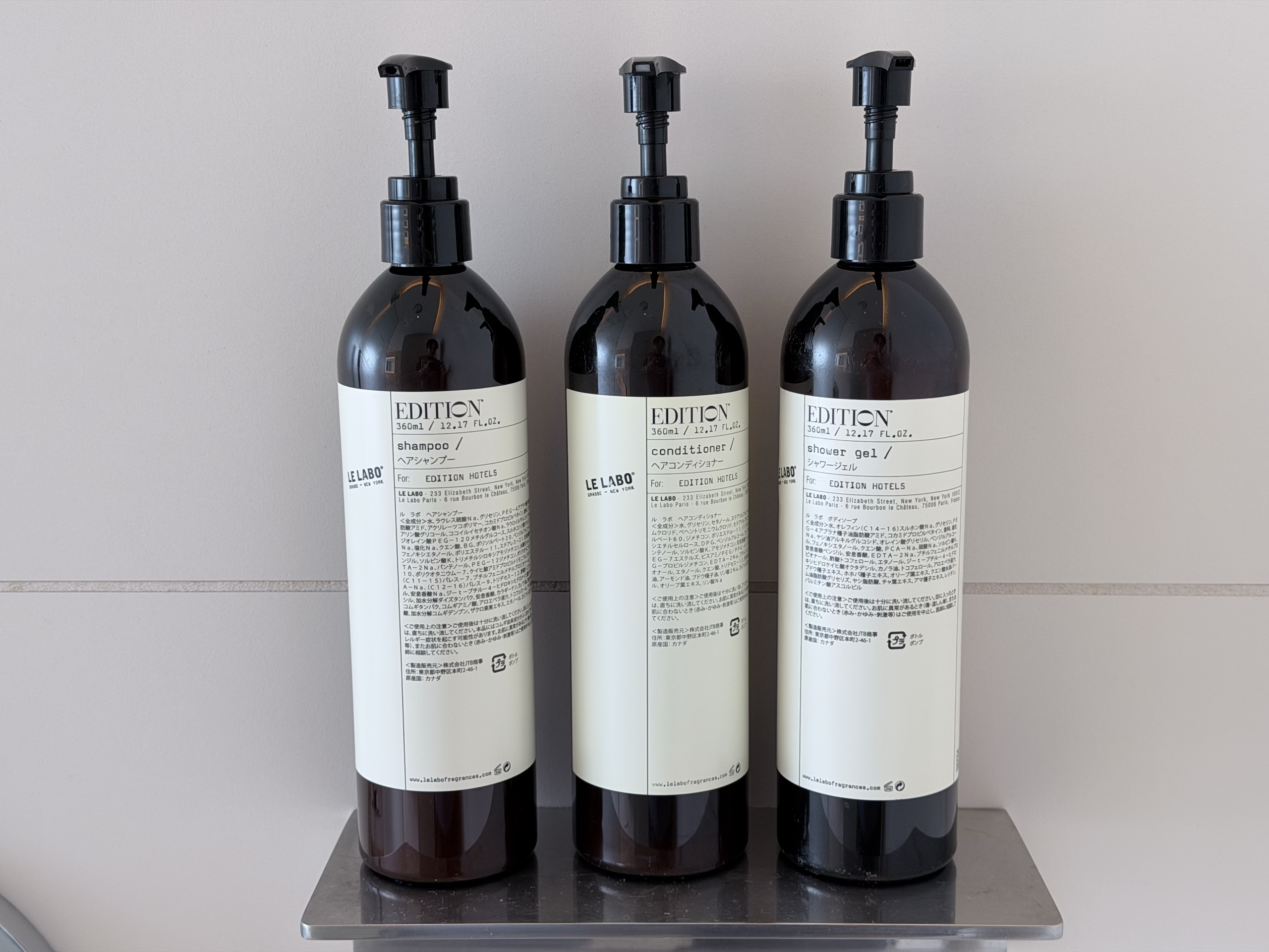 LE LABO のアメニティ