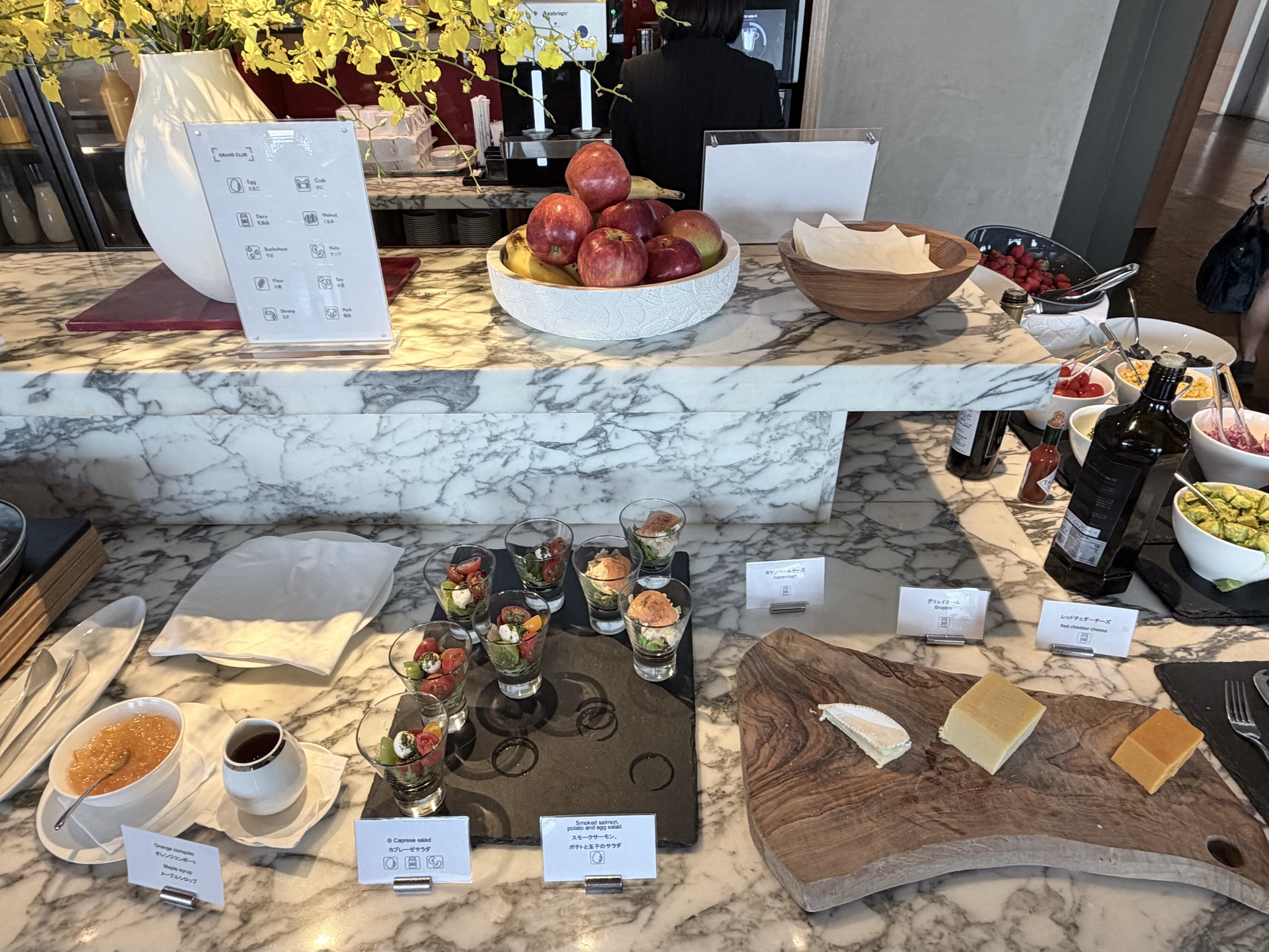 グランドハイアット東京のグランドクラブの朝食ビュッフェ