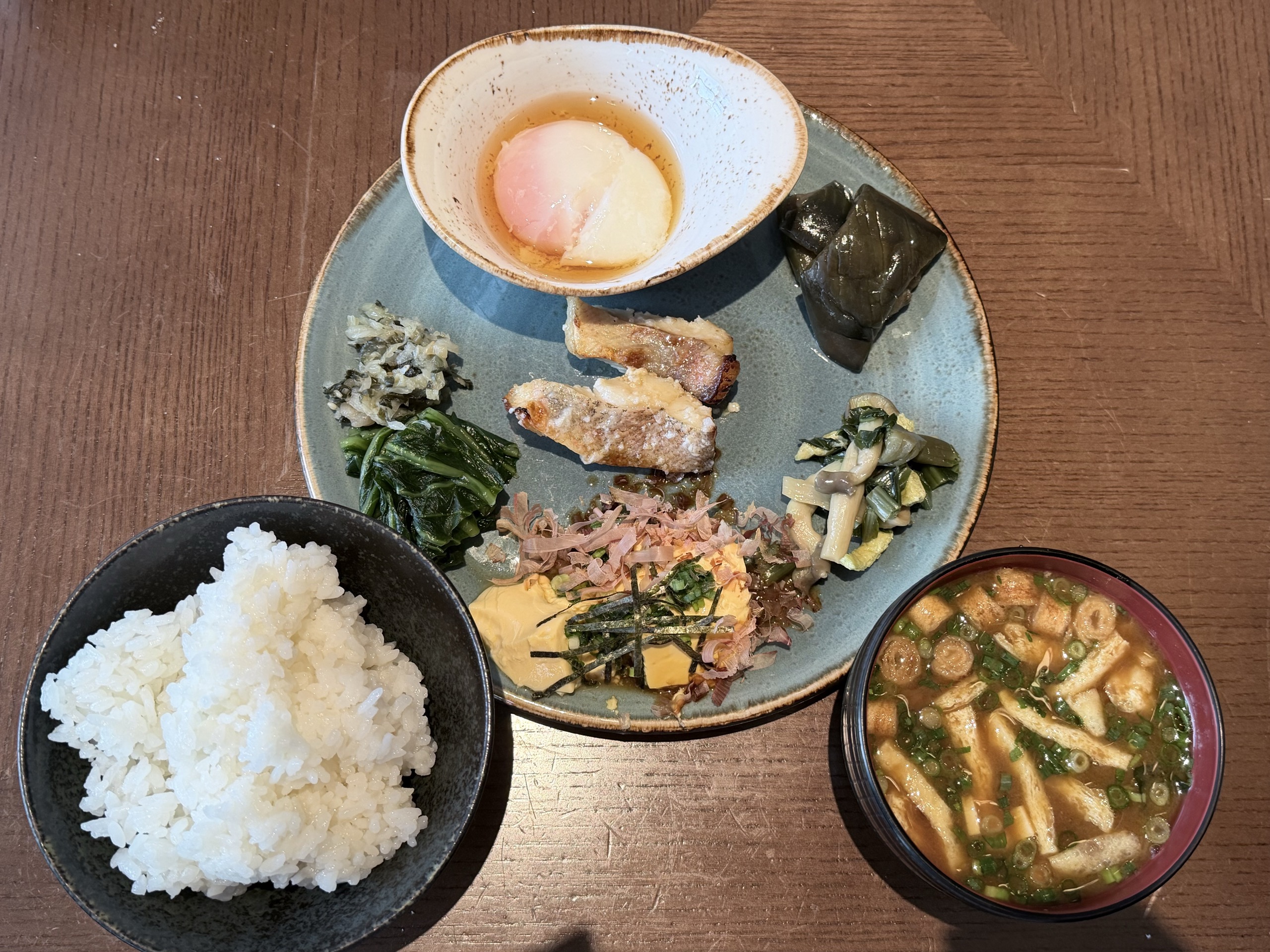 朝食で取ったお皿