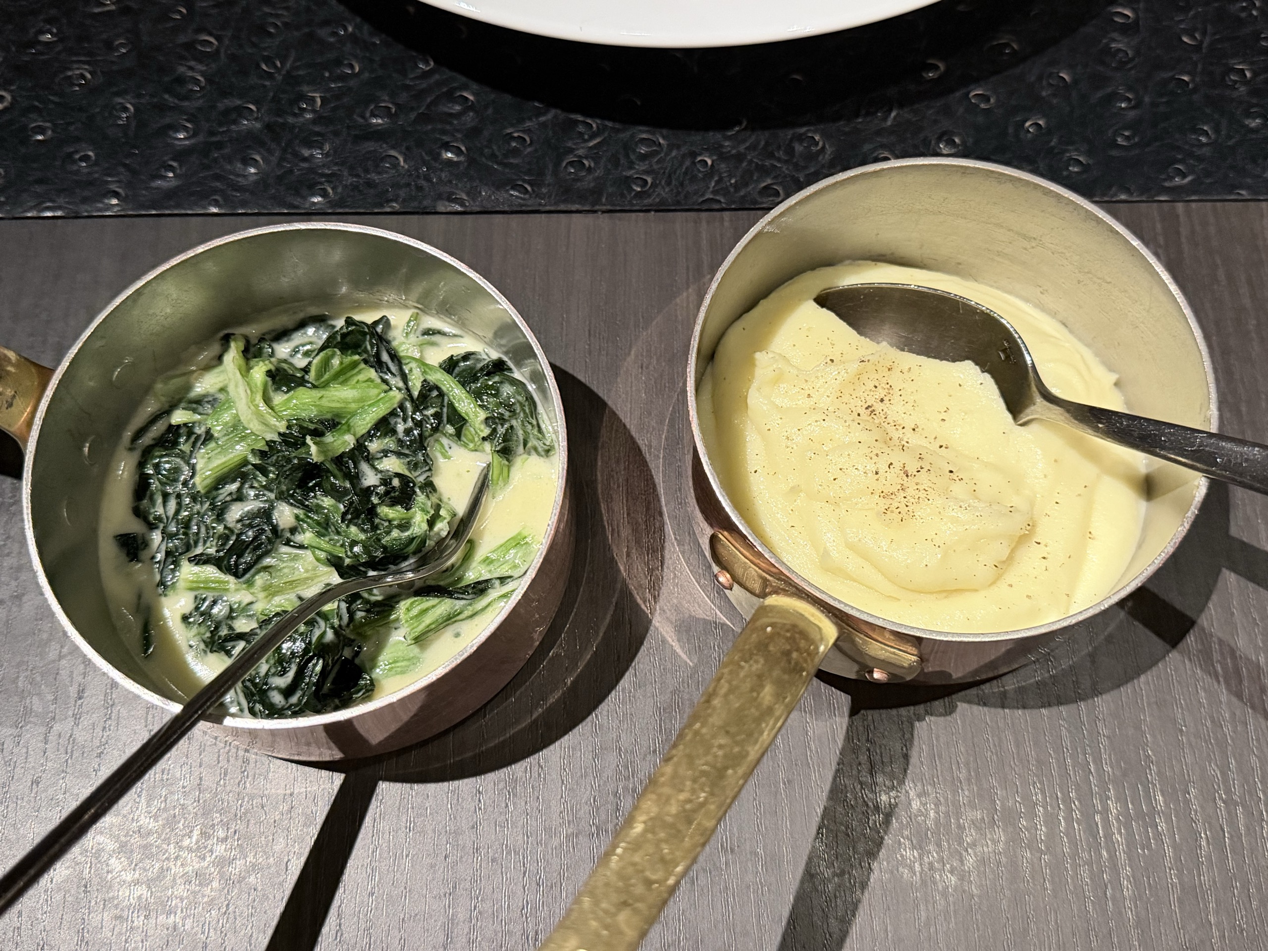 ほうれん草クリーム煮とマッシュポテト
