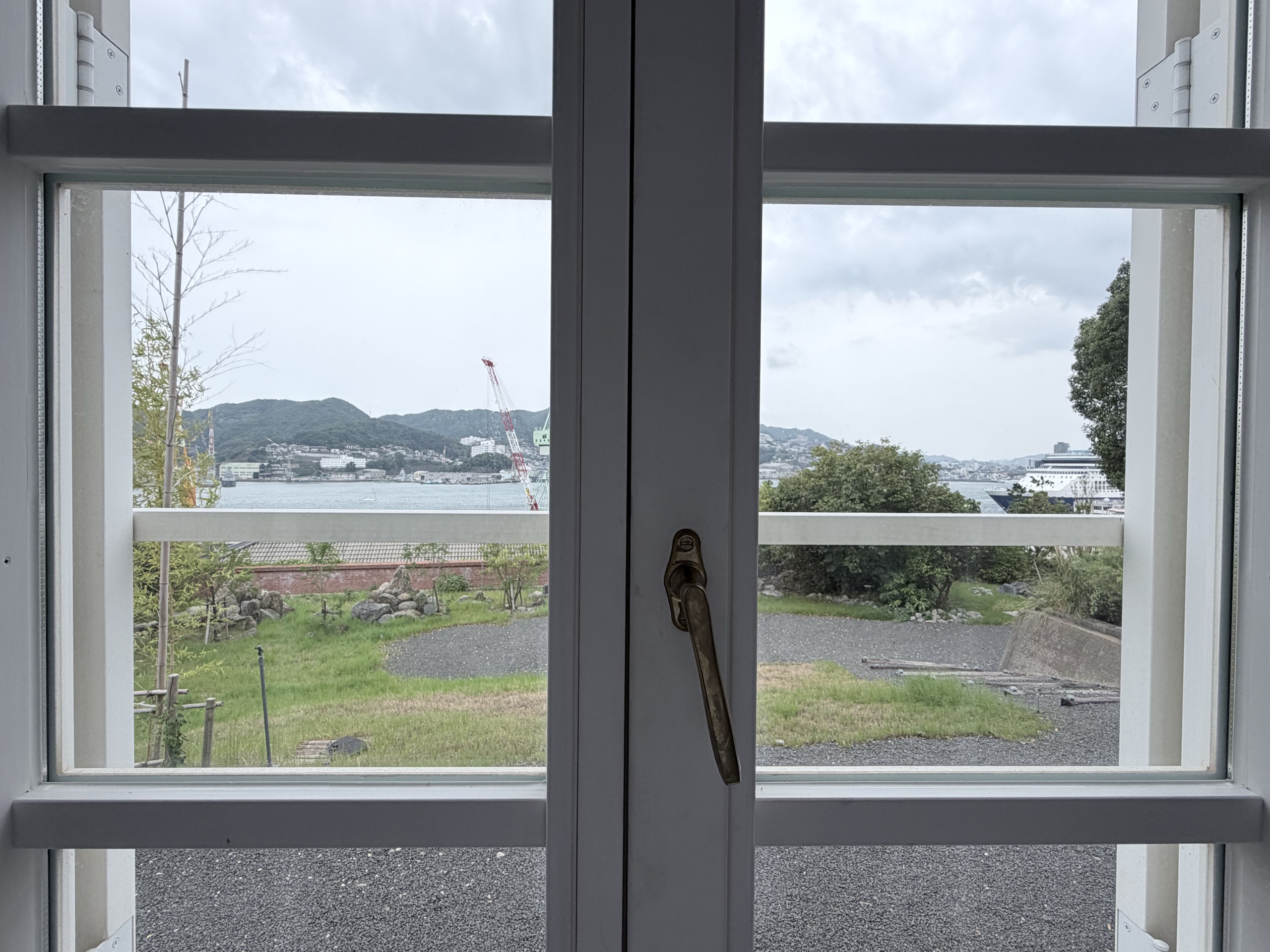 客室から見た長崎港