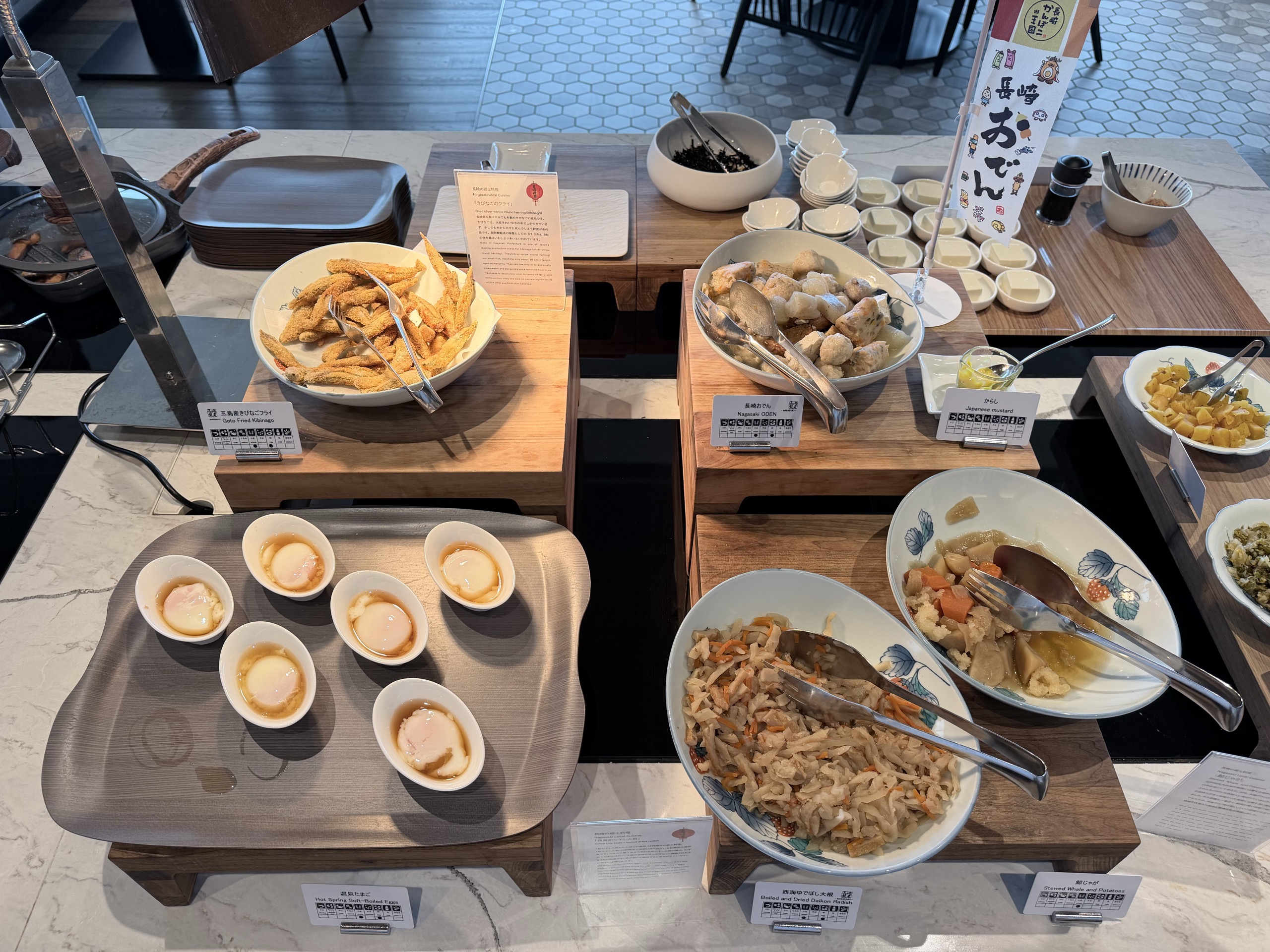 きびなごフライや長崎おでんなど長崎の料理のコーナー