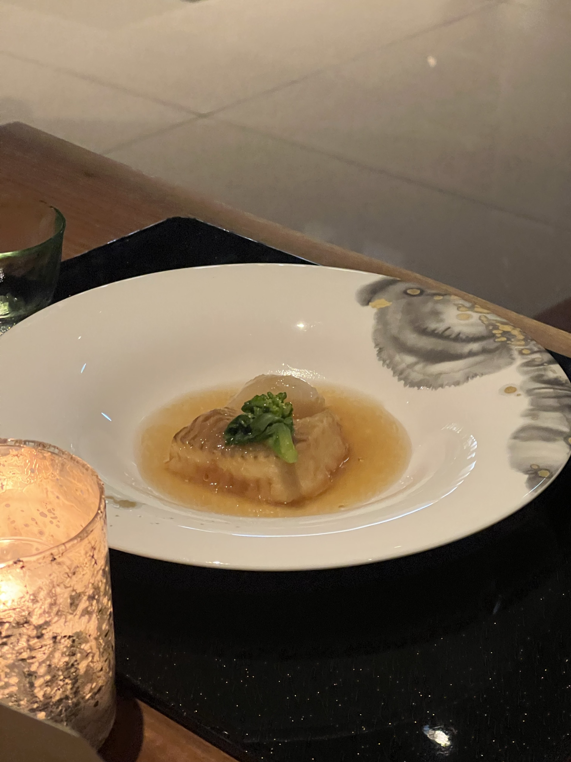 以前の会席の、魚とかぶの煮物